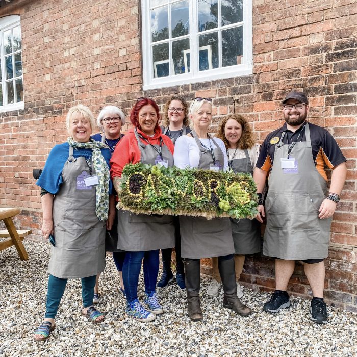 volunteers outside event venue in sudbury, derbyshire